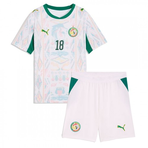 Senegal Ismaila Sarr #18 Replika Hemmatröja Barn VM 2026 Kortärmad (+ Korta byxor)